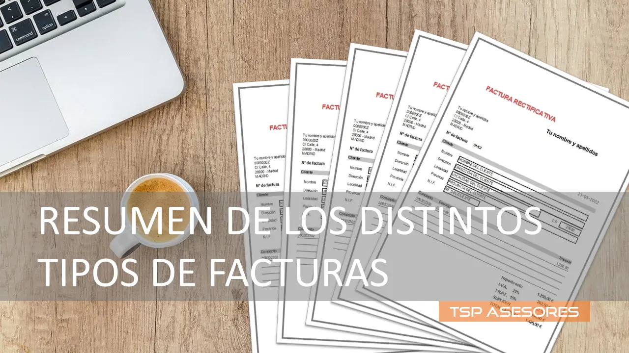 Resumen de los distintos tipos de facturas