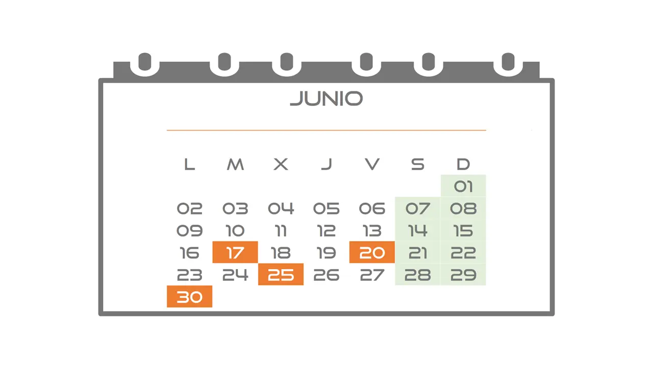 Calendario 2025 Contribuyente #06 Junio