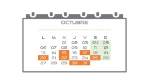 Calendario 2025 Contribuyente #10 Octubre