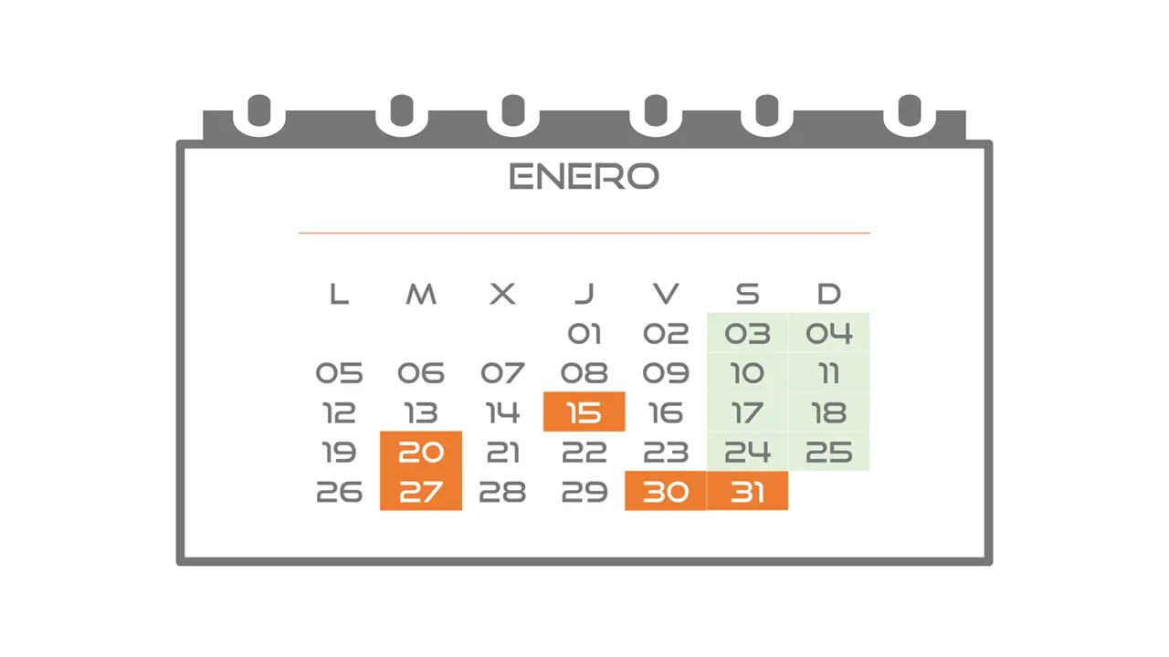 Calendario 2026 Contribuyente #01 Enero