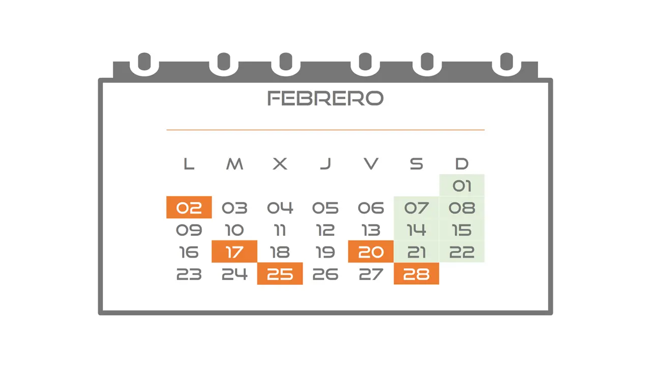 Calendario 2026 Contribuyente #02 Febrero