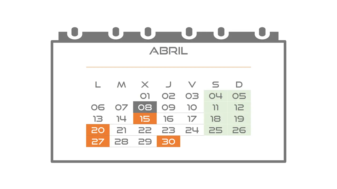 Calendario 2026 Contribuyente #04 Abril