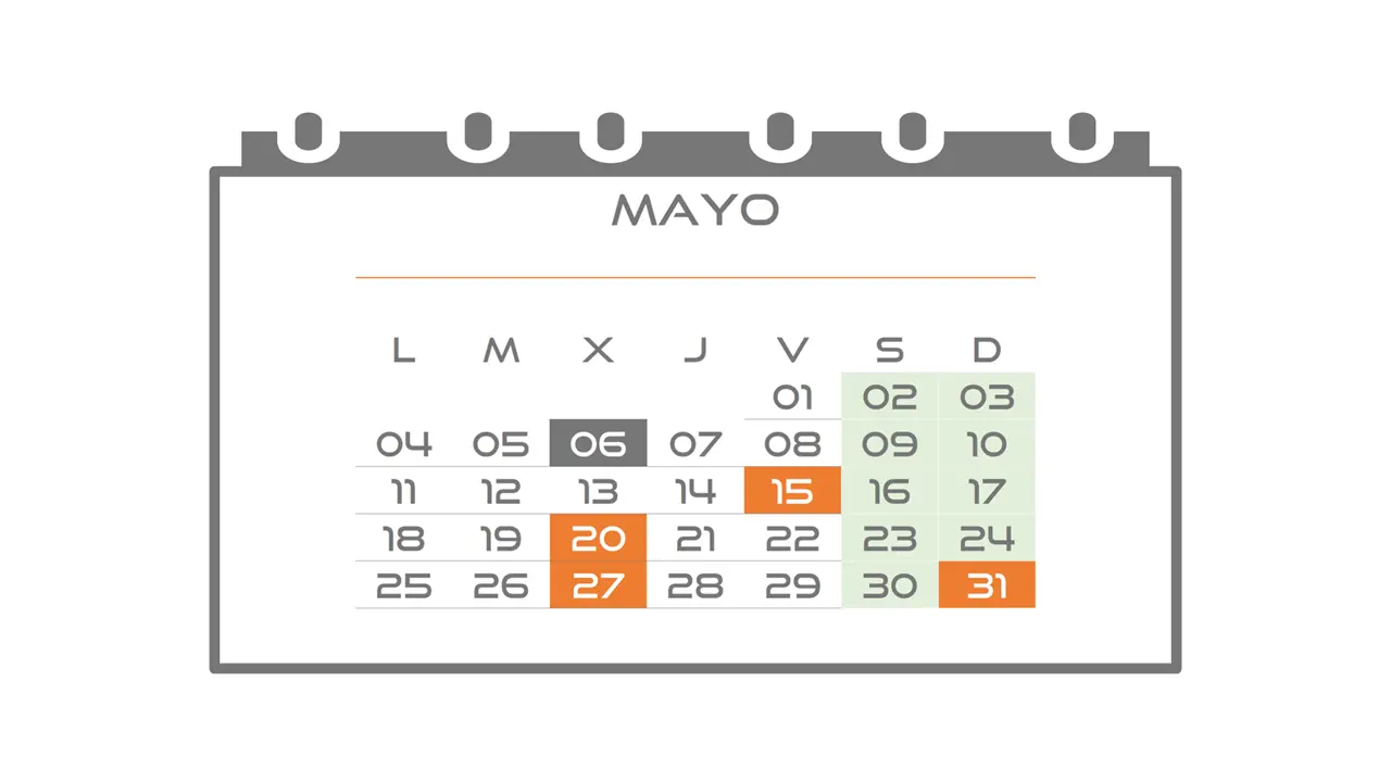Calendario 2026 Contribuyente #05 Mayo