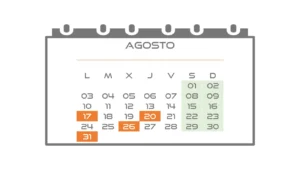 Calendario 2026 Contribuyente #08 Agosto