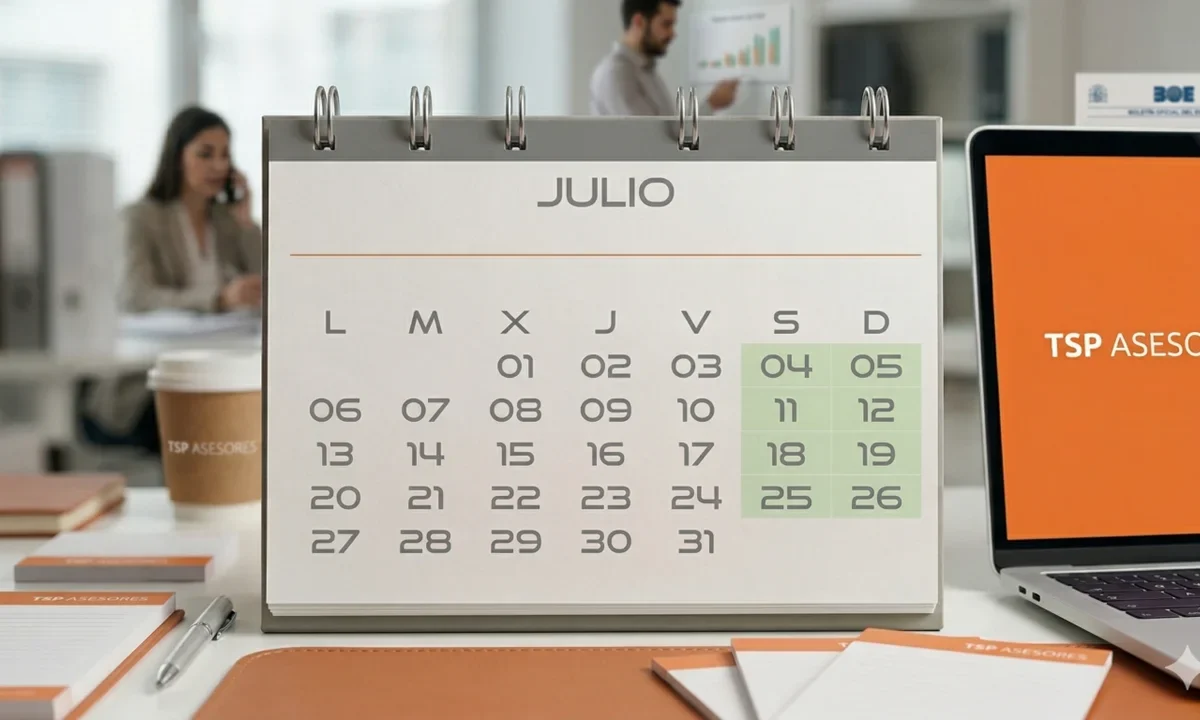 Los plazos fiscales y días inhábiles de julio 2026